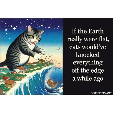 If the earth really were flat, cats would&#39;ve knocked Magnet