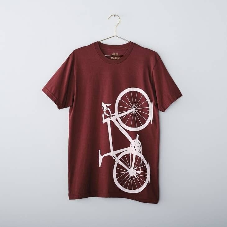 Men&#39;s Road Bike Fine Jersey Burgundy/cream  M