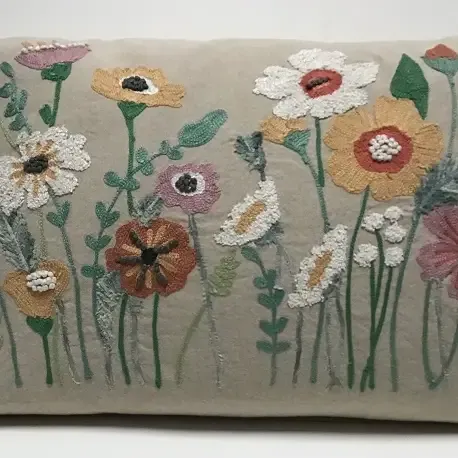Pillow Applique/Embo 16X24&quot; Perennials