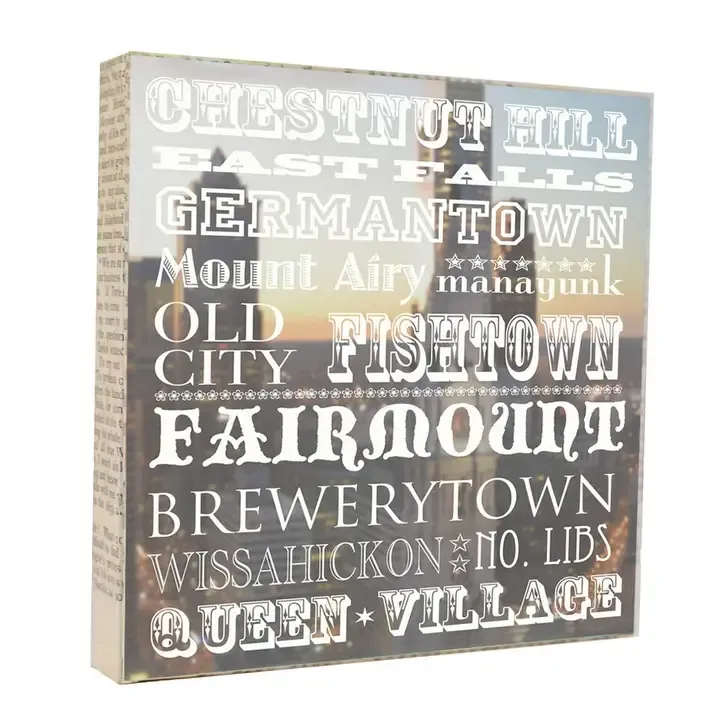 Philly Love 5x5 Art Block | Handmade | Made in USA