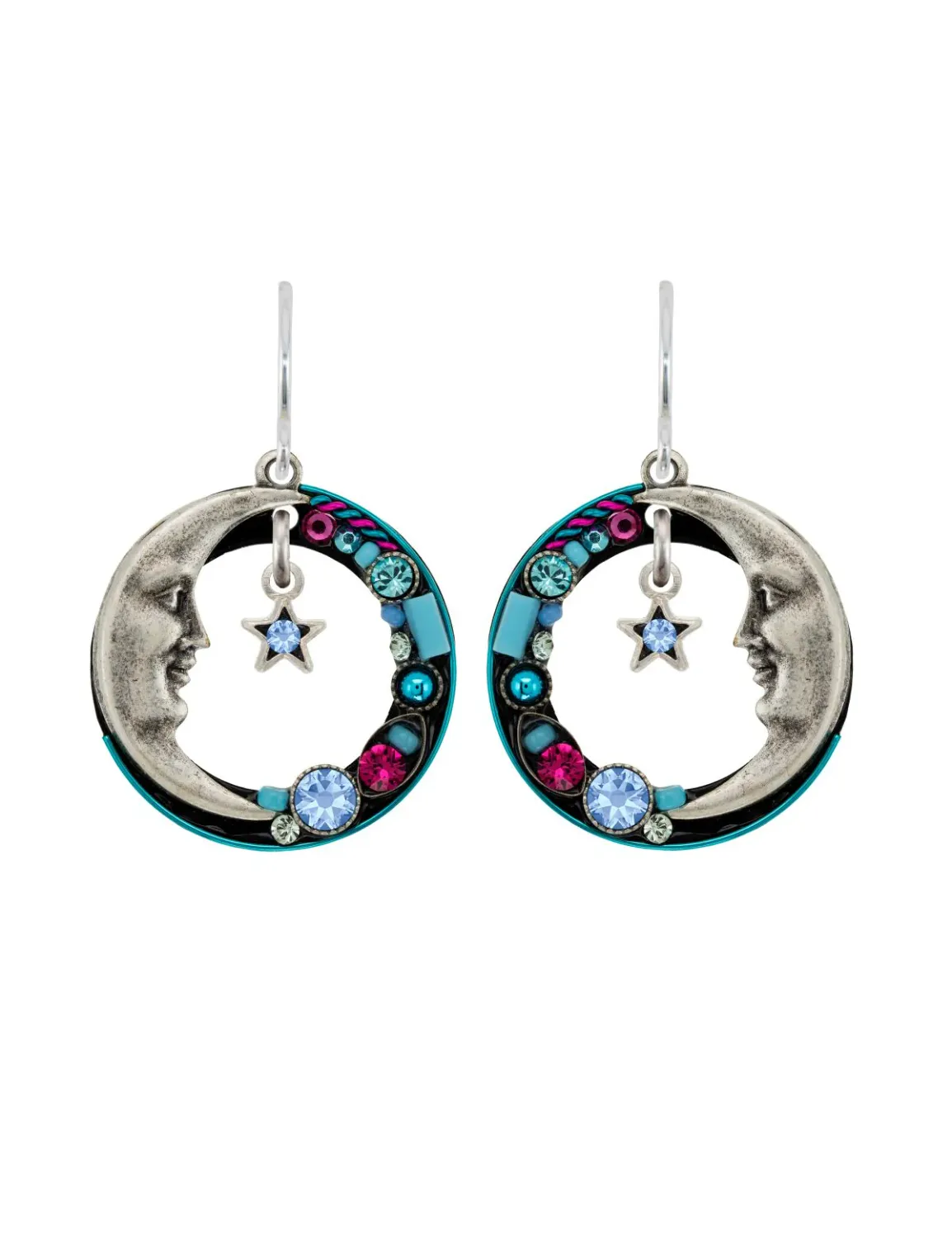 E506-MC Luna Hoop Earrings-Multicolor