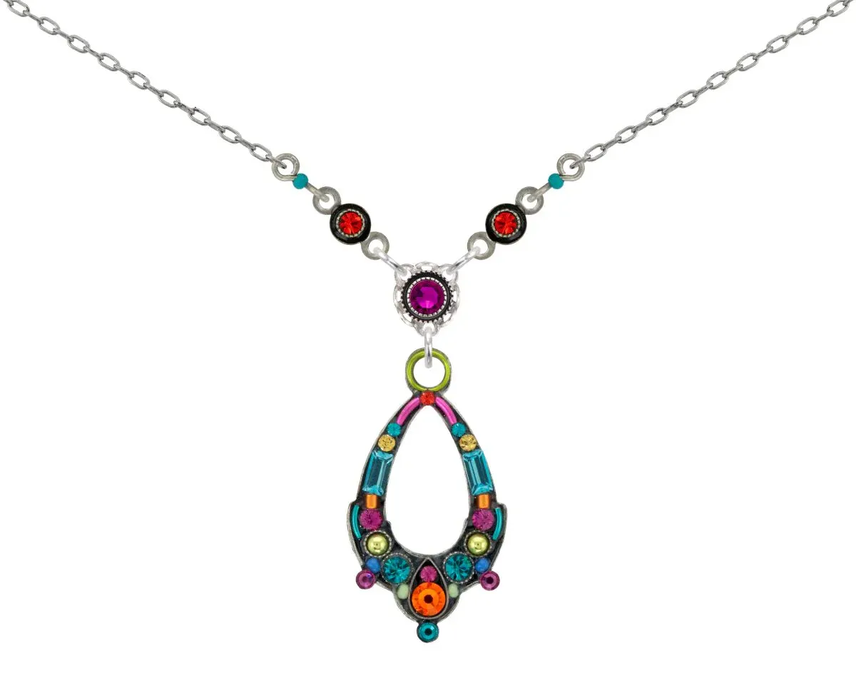 9149 -MC Oval Hoop Pendant Necklace