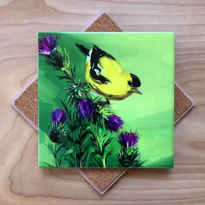 Goldfinch on Thistle Trivet