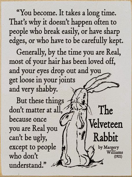 You Become - Velveteen Rabbit Quote Putty/black