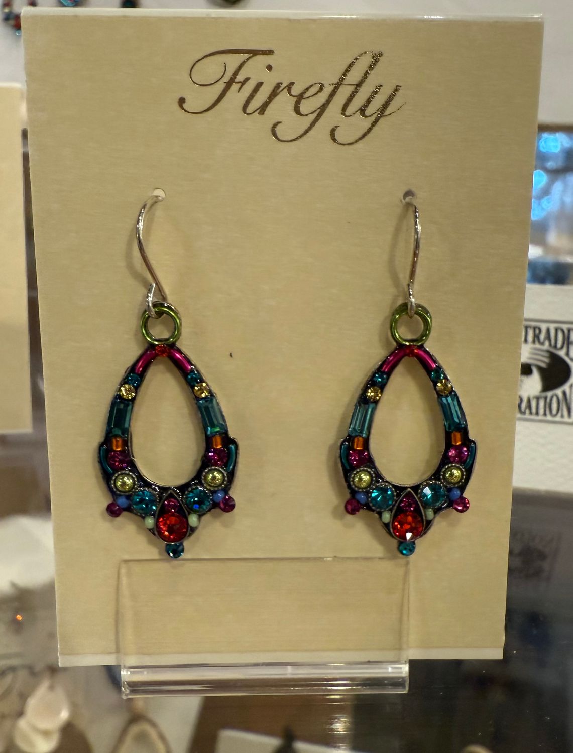 E414-MC Oval Hoop Earrings-Multicolor