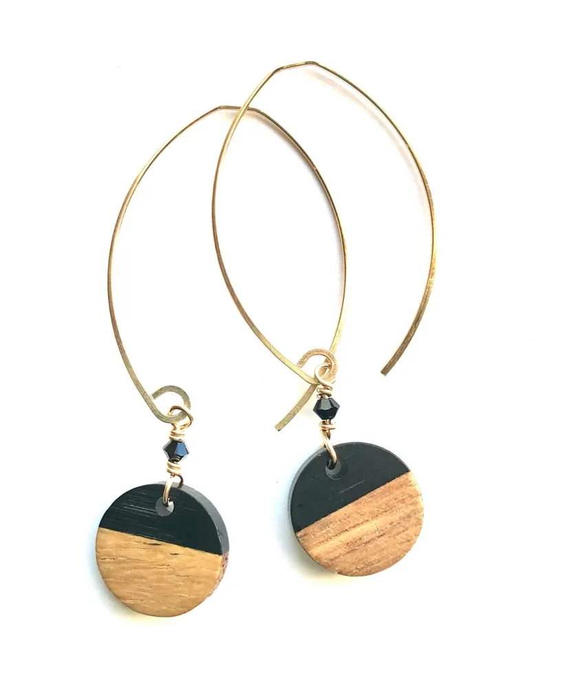 wood & resin - black / 14k gold fill wood & resin - black / 14k gold fill