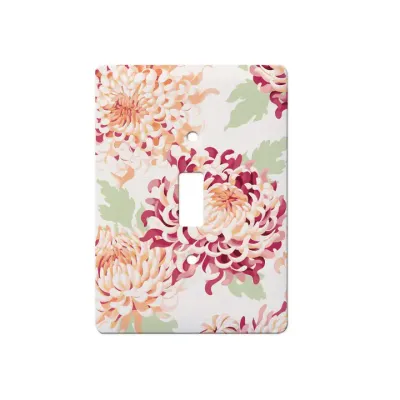 Chrysanthemum Floral 1 Toggle Light Switch Cover Plate