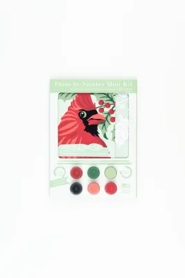 Cardinal with Holly MINI Paint-by-Number Kit