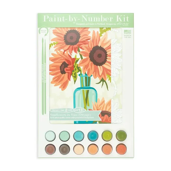 Sunflowers in Vase (Orange) Paint-by-Number Kit