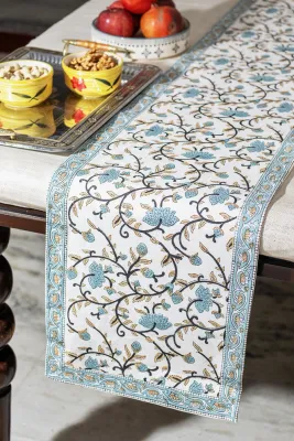 Silver Floral Table Runner