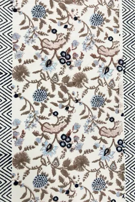 Navy &amp; Mauve Floral Table Runner