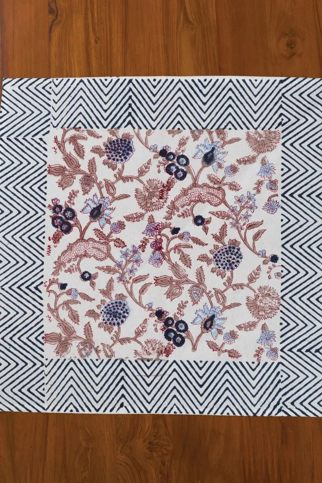 Navy &amp; Mauve Floral Napkin Set of 2