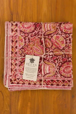 Terracotta Kalamkari Napkin Set of 2