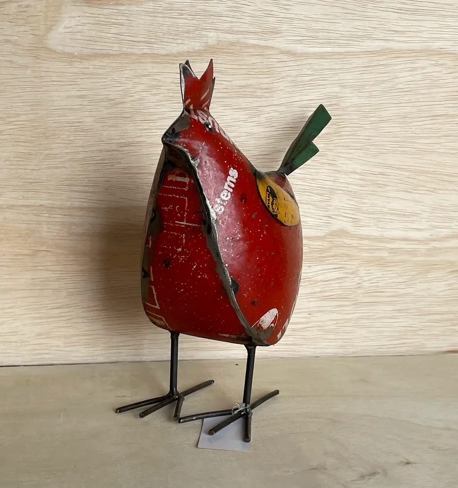 Rooster Red Recycled Metal Animals