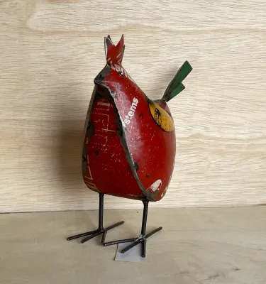 Rooster Red Recycled Metal Animals