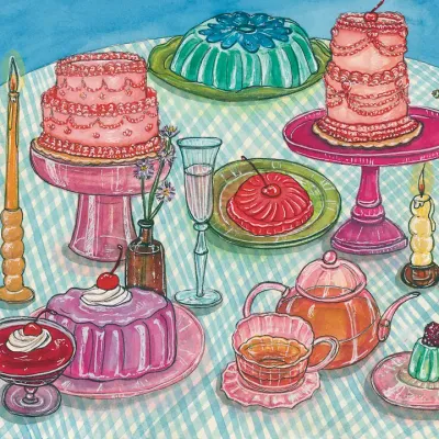 Spring Garden Party Table Setting Art Print