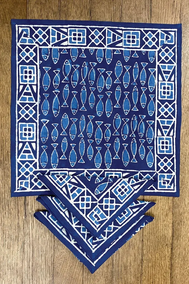 Indigo Fish Napkin Set of 2