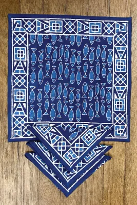 Indigo Fish Napkin Set of 2