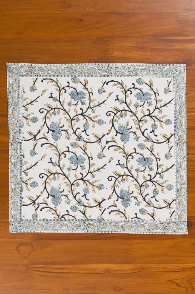 Silver Floral Napkin Set of 2