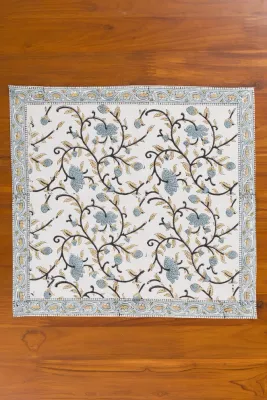 Silver Floral Napkin Set of 2