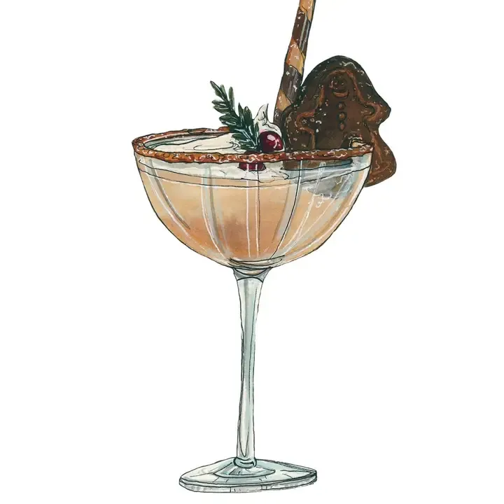 Gingerbread Cookie Martini Art Print