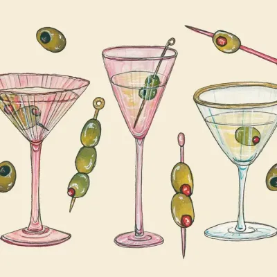 Pink Martini Cocktails Art Print