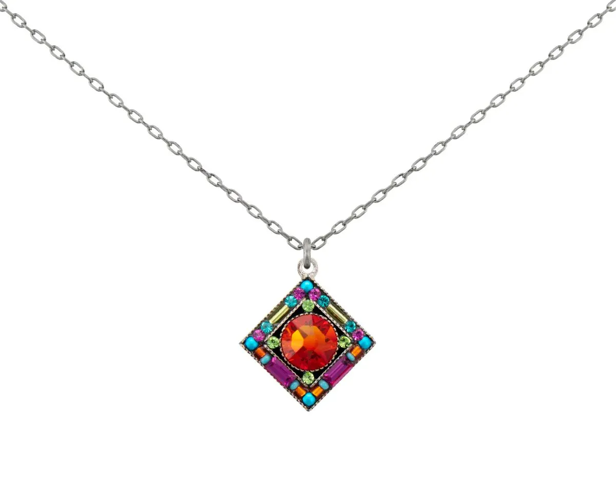 9081-MC Contessa Diamond Pendant-Multicolor