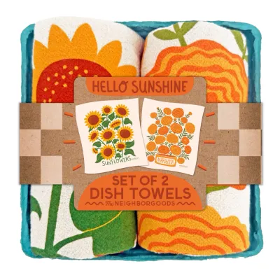 HELLO SUNSHINE (Sunflower,Marigold) -Tea Towel Set of 2