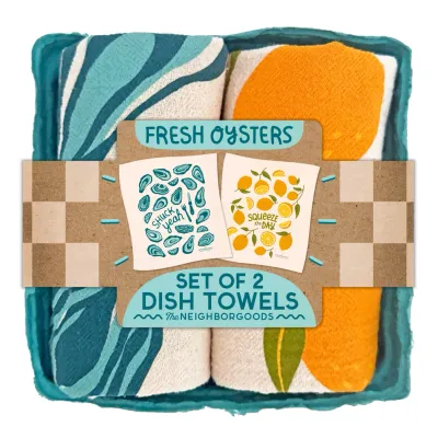 FRESH OYSTERS (Oyster, Lemon) - Tea Towel Set of 2