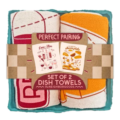 PERFECT PAIRING (Wine, Cheese) - Tea Towel Set of 2