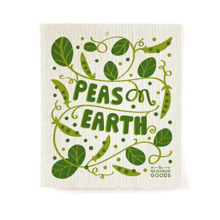 Peas Holiday Sponge Cloth