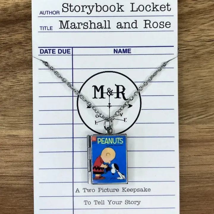 Peanuts - Charlie Brown and Snoopy Stainless Steel Book Locket
