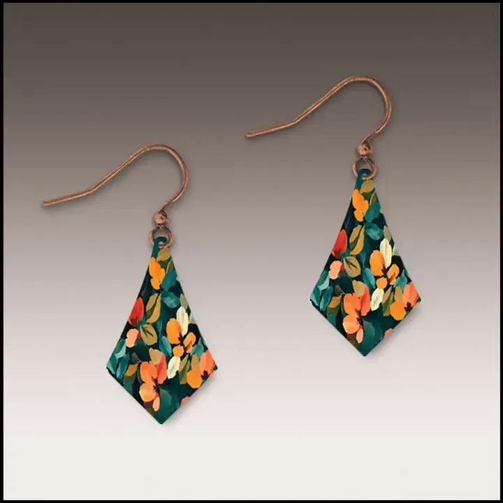 Dark Floral Dangle Handmade Earrings Dark Floral Dangle Handmade Earrings