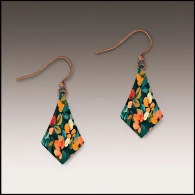 Dark Floral Dangle Handmade Earrings Dark Floral Dangle Handmade Earrings