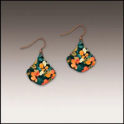 Dark Floral Ginkgo Handmade Earrings Dark Floral Ginkgo Handmade Earrings