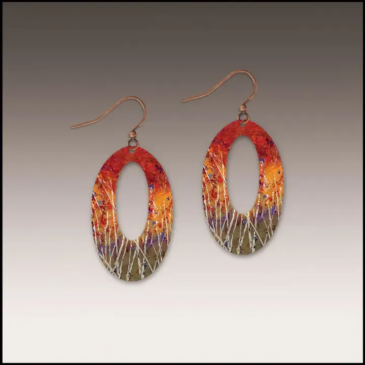 SH510E-Sienna Forest Open Oval Handmade Earrings SH510E-Sienna Forest Open Oval Handmade Earrings