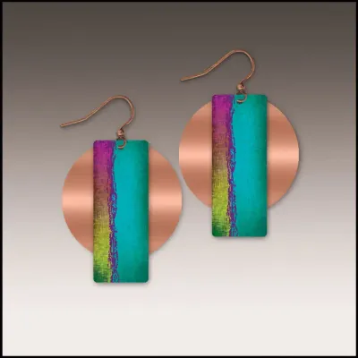 3AE Multicolor Copper Accent Multilayer Earrings