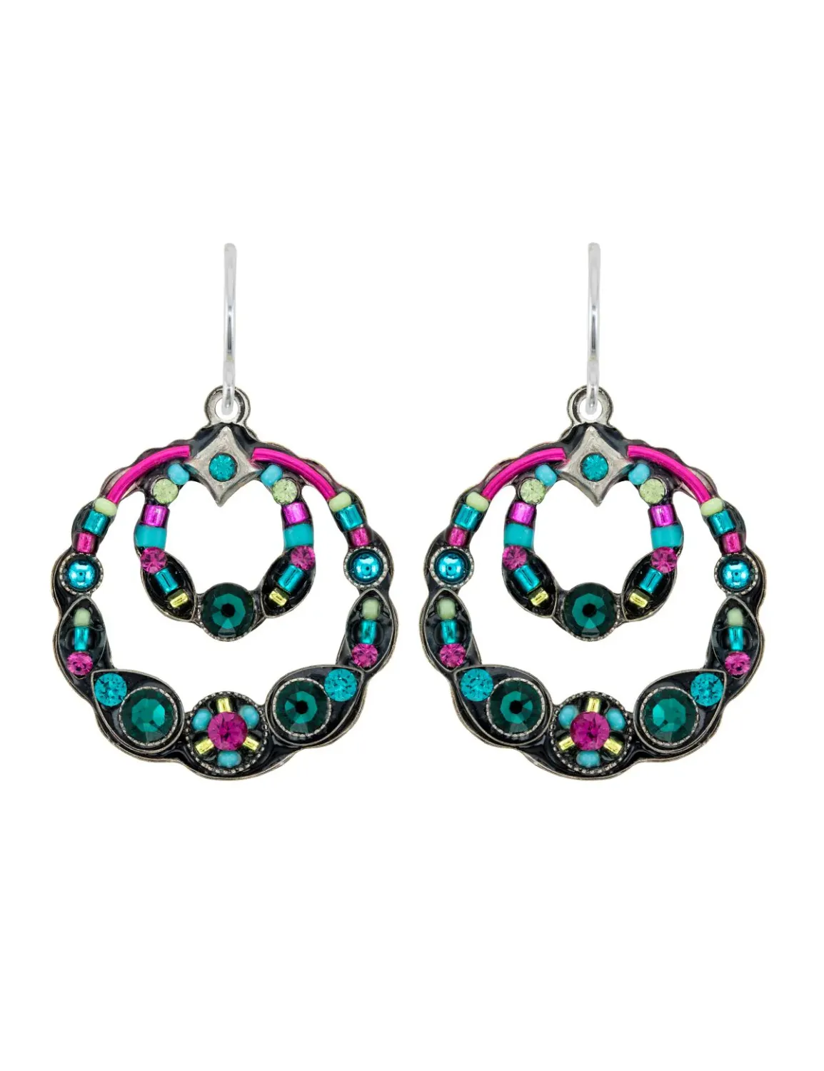 E419-EM Scalloped Hoop Earrings