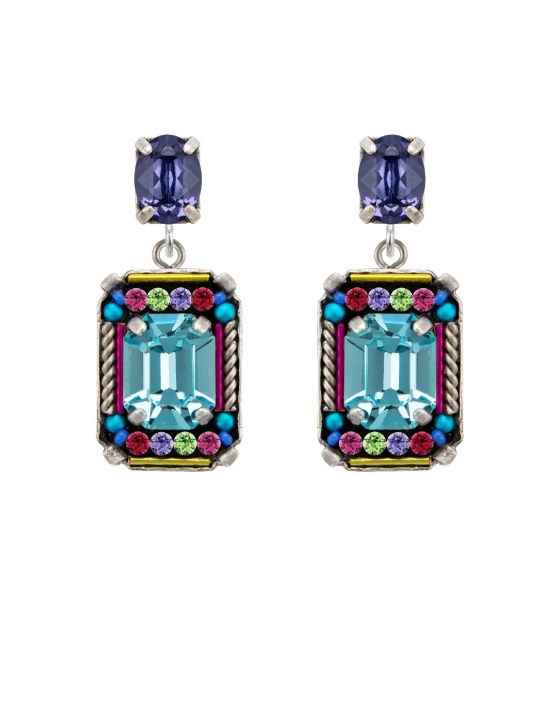 E363P-MC Duchess Medium-Large Earrings w/Post-Multicolor