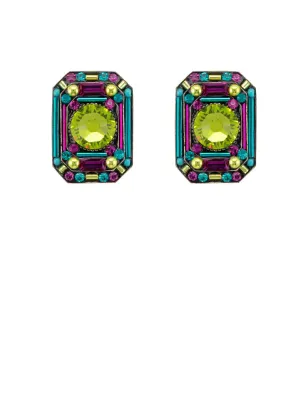 E338P-CG Contessa/Geometric Large Octagon Post Earrings