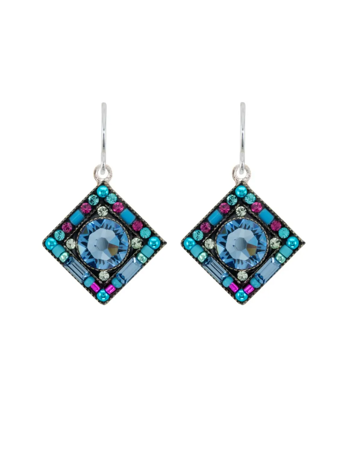 E341-LB Contessa/Geometric Diamond Earrings