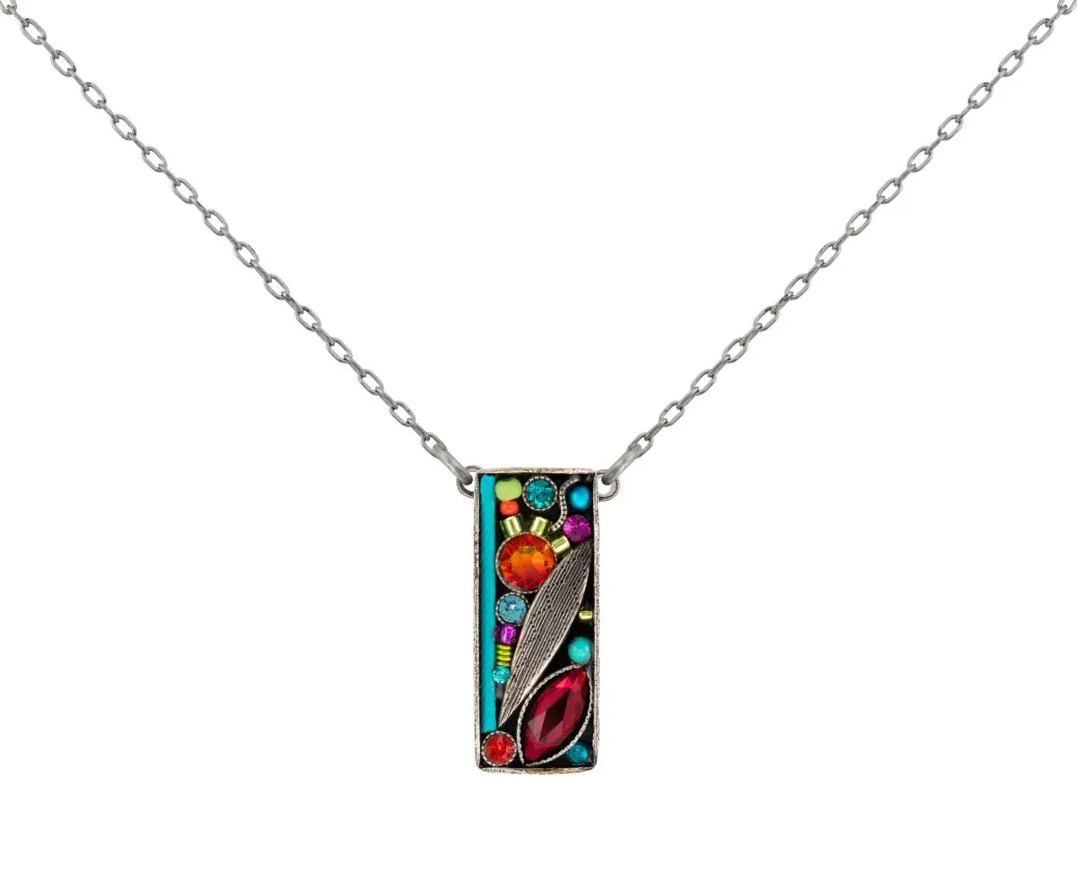 9010-MC Botanical Leaf Rectangle Pendant