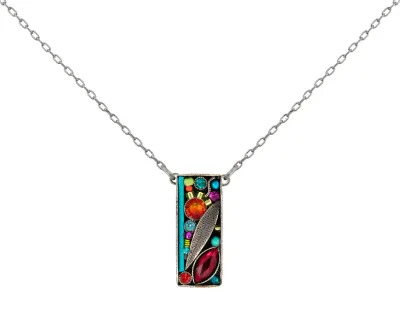 9010-MC Botanical Leaf Rectangle Pendant