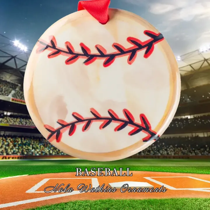 Baseball Handpainted  Ornament HOLIDAY NO RETURN