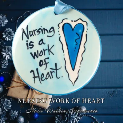 Nursing Heart Blue Ornament HOLIDAY NO RETURN