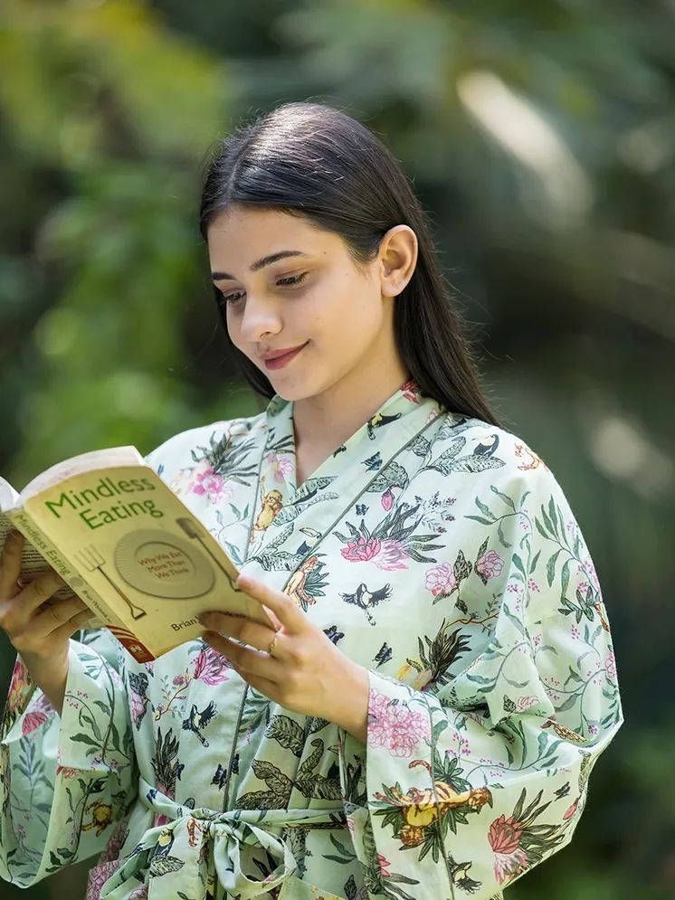 UBUD WAVE Pastel GREEN  KIMONO