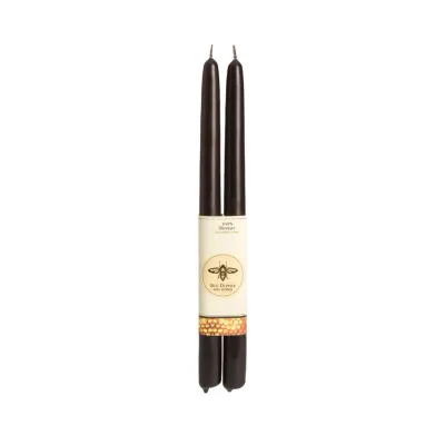 Taper Candles – 100% Pure Beeswax – Hand-Dipped - Black Standard (12&quot; x 7/8&quot;)