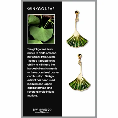 Ginkgo Leaf Earrings, MADE in USA Ginkgo Leaf Earrings, MADE in USA