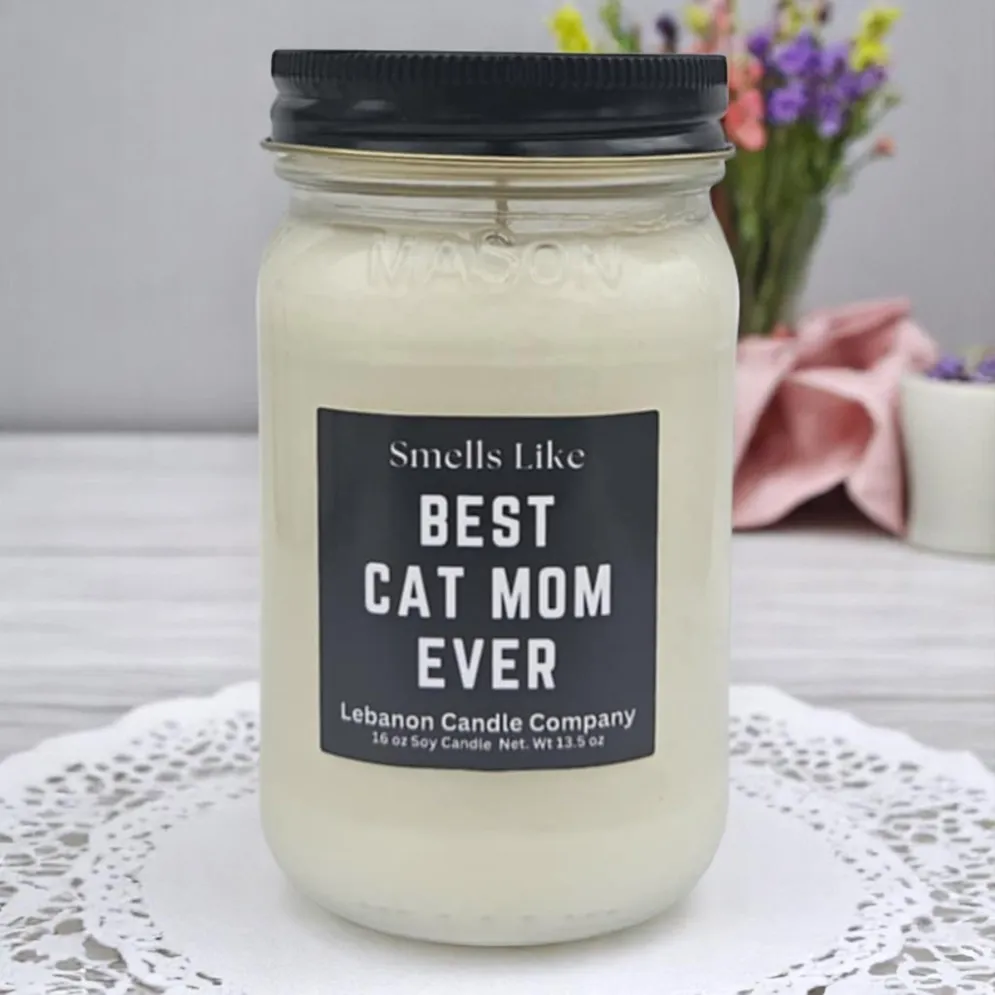 Funny Cat Mom Candle