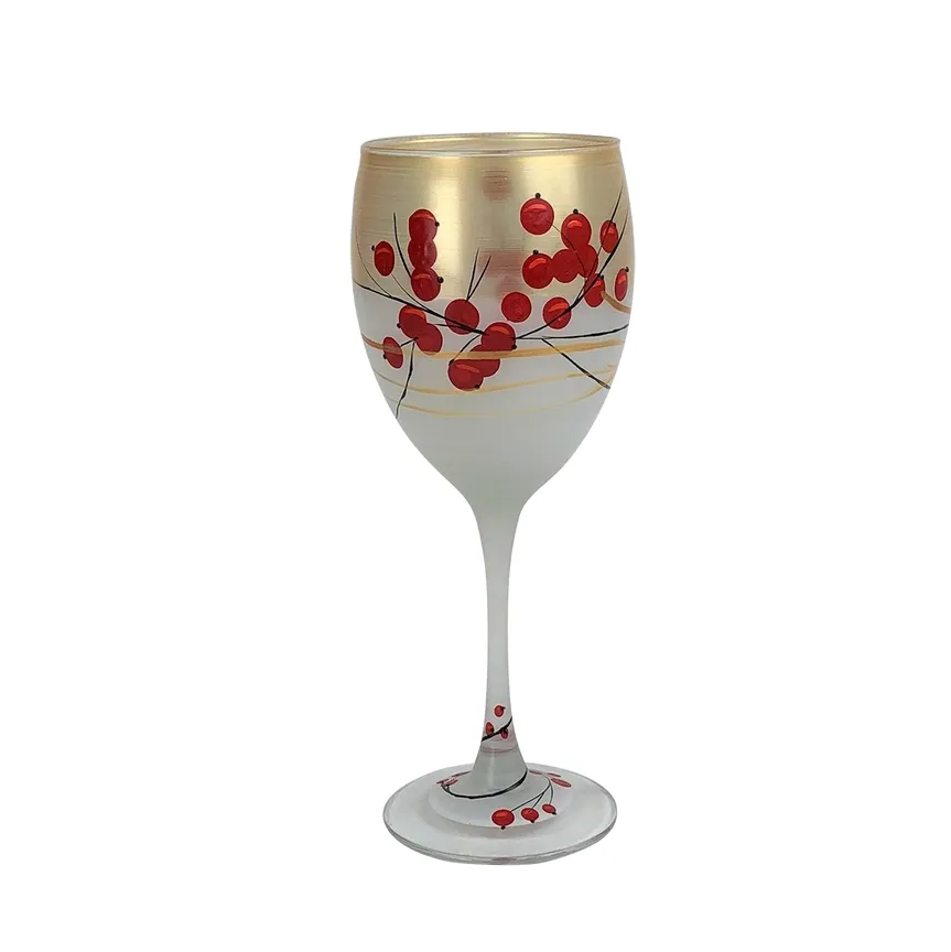 Winter Berries &#39;n Branches Wine Glasses